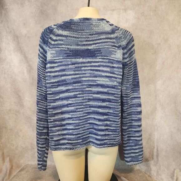 Paraphrase Vintage 90s Navy and Sky Blue Knit Sweater Size Medium - Picture 3 of 5